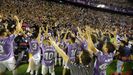 El Valladolid celebrando el ascenso