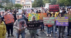 Usuarios de A Creba conmemorando, en el 2024, el Da de la Salud Mental