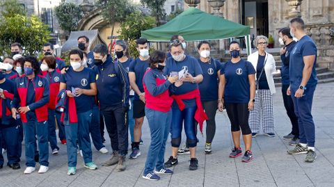 SALIDA DE LA CAMINATA PROTEGEMOS LOS CAMINOS, CON REPRESENTANTES DE LA  POLICA NACIONAL Y DE LA ASOCIACIN DE DISCAPACITADOS INTEECTUALES VIRGEN DE LA O-MENDEZ NUEZ