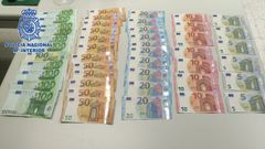 Los 2.000 euros recuperados por la Polic�a en Gij�n