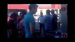 Salida de la caravana de trabajadores de Alimentos L�cteos para reclamar una soluci�n a la planta