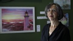 Mar�a del Pilar Posada, en el bar donde expuso sus obras