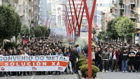 Tercera jornada de huelga del sector del metal en Vigo