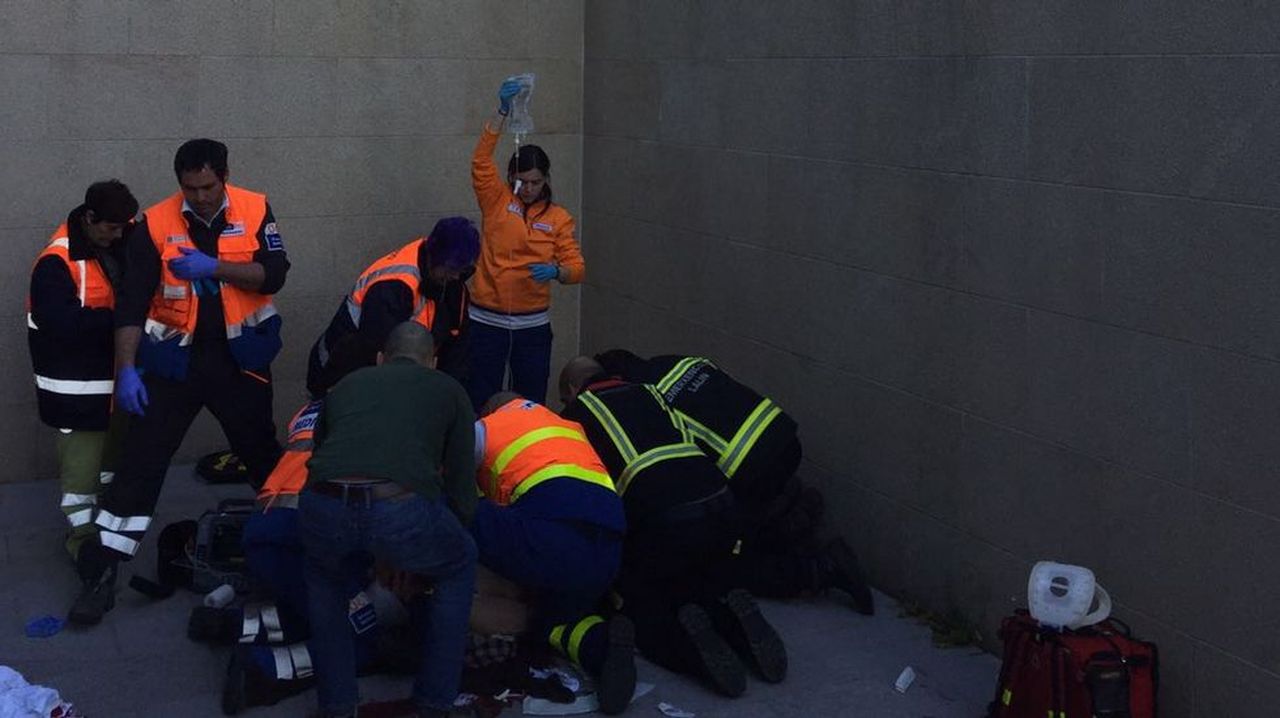 Herido un trabajador en Lalín tras caer de una altura de cuatro metros