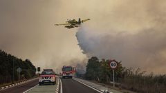 Imagen de un equipo de extinci�n de incendios en El Saler, Valencia, en el mes de agosto