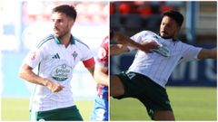 Fabio y Jes�s durante el partido frente al CD Extremadura.