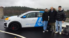 Yeray, con Rodr�guez Troiti�o y Castillo, en el circuito Choqueiro