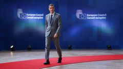 S�nchez, este jueves a su llegada al consejo de l�deres en Bruselas.