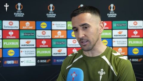 El centrocampista del Celta Mat�as Vecino, tras el partido frente al Lyon.