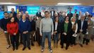 El presidente del PP de la provincia de A Corua, Diego Calvo, acompaado por alcaldes del partido