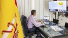 El presidente del Gobierno, Pedro Snchez, preside por videoconferencia la reunin del Comit Estatal de Coordinacin y Direccin del Plan Estatal de Emergencias