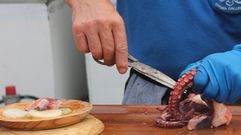 Cortando pulpo