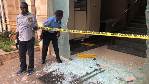 Da�os causados por la explosi�n en el hotel de Nairobi, en Kenia