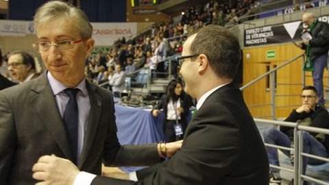 Moncho Fern�ndez y Diego Ocampo -en un partido en Sar- coincidir�n en el Basket Data Summit