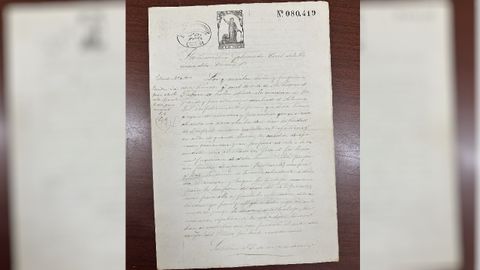 Documento donado al Museo Etnográfico de Artes