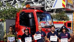 Imagen de archivo de los bomberos protestando