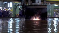 Corte de chapa del BAM en Navantia Fene