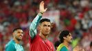 Cristiano Ronaldo, tras el partido ante Croacia, luce la pulsera en su mu�eca.