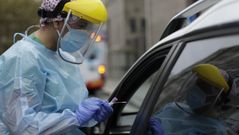 Pruebas del coronavirus. Autocovid del Ventorrillo, en A Coru�a 