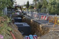 Las obras del enlace de alta tensi�n conectan la rotonda de la AC-552 con la del pol�gono. 