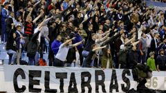Seguidores del Celta de Vigo durante un partido.