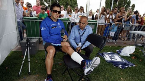 Un esguince de tobillo le imped�a participar en el campeonato de Espa�a de Triatl�n en Pontevedra en el 2012