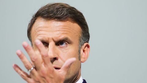 Macron, en una rueda de prensa tres días después de convocar elecciones anticipadas.
