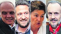 De izquierda a derecha: Joaqu�n Garc�a D�ez, del PP; Jaime de Olano Vera, del PP; Margarita P�rez Herr�iz, del PSOE; y Miguel Anxo Fern�n Vello, de En MArea (Anova). Solo el �ltimo de los cuatro entrar�a nuevo . 
