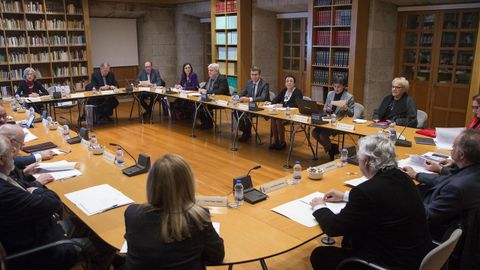 O presidente da Xunta, Alberto Núñez Feijoo, participou no primeiro plenario do 2019 do Consello da Cultura Galega