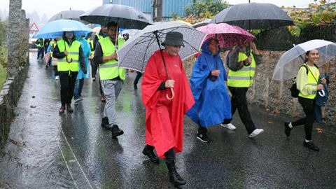 Marcha vecinal contra el trazado la variante oeste de Caldas