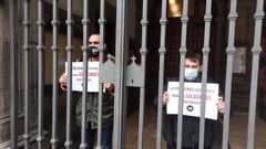 Tono Permuy y David Tejerina en la iglesia de San Jos�