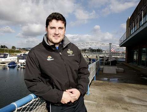 David Cal, ayer en el Club Naval de Pontevedra tras completar su entrenamiento diario.