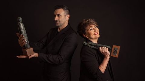 Manuel y Flora Iglesias cuando, en el 2025, se erigieron con sendos Goya