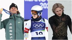 Lucas Pinheiro, Lindsey Vonn e Ilia Malinin, durante los Juegos de Invierno.