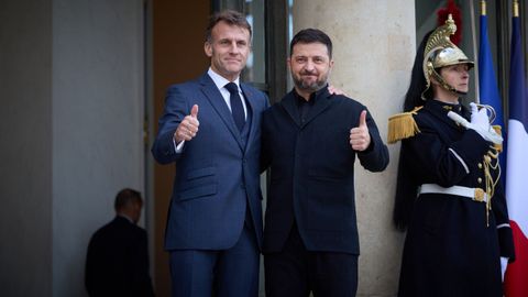 Emmanuel Macron y Volodmir Zelenski en el Elseo en una imagen de archivo.