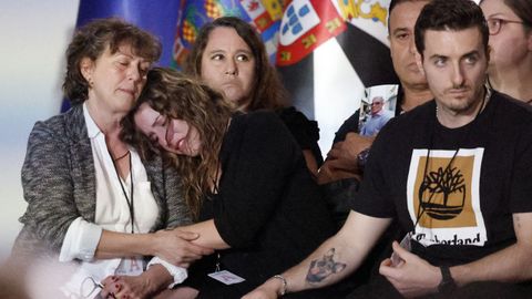 Familiares de las víctimas de la dana, durante el homenaje
