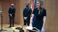 Martina Aneiros, este viernes, tomando posesi�n de su nuevo cargo