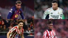 Lamine Yamal, Kylian Mbapp�, Juli�n �lvarez y Nico Williams.