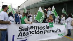 Concentraci�n de enfermeras en el centro de salud de A Parda, en Pontevedra, dentro de una campa�a del sindicato Satse