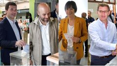 Gonzalo Caballero, Lu�s Villares, Ana Pont�n y Alberto N��ez Feijoo, en sus respectivos colegios electorales