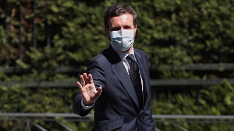 Casado, a su llegada ayer al acto de conmemoraci�n de la creaci�n del Constitucional
