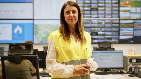 María José Gómez, este sábado, no Centro de Coordinación Operativa Integrado, en Ourense.