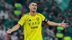 Cristiano Ronaldo, protestando una acci�n durante un partido del Al Nassr de esta temporada.