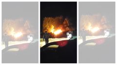 Incendio de un coche en A Capela