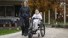 Audrey con Marta, su madre, que se organiza para acompa�arla algunos d�as de la semana y ayudarla a familiarizarse con Santiago