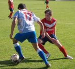 Brais, a la derecha, en el partido del ascenso del equipo. 