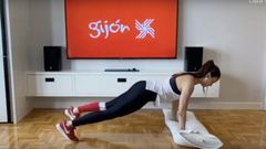 Uno de los v�deos para entrenar en casa que puede verse en la web �Gij�n se queda en casa�