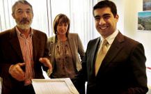 Los regidores de A Guarda, Caminha y O Rosal firmaron ayer el Acta de Inspecci�n de la Frontera.