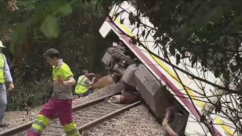 Un tren de pasajeros descarrila en Llanes tras arrollar a un grupo de vacas