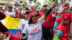 Una de las manifestaciones en apoyo a Maduro organizadas por el chavismo, el mircoles en Caracas.